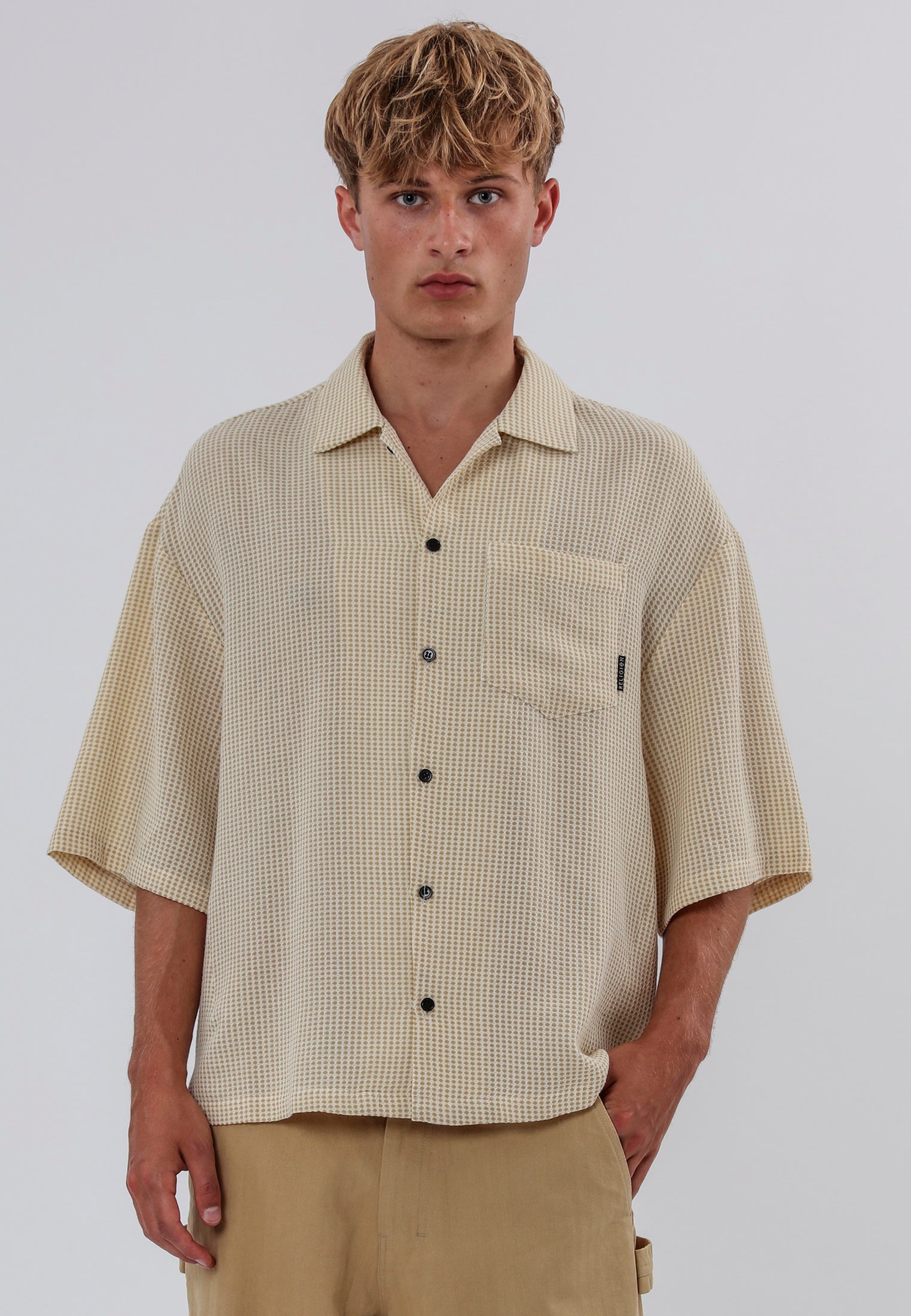 BRAILLE SHIRT OFF WHITE & SOFT KHAKI