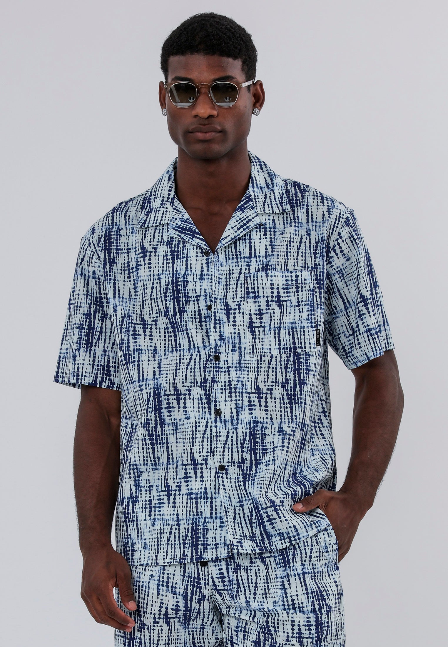 DRIP DYE SHIRT WHITE & BLUE