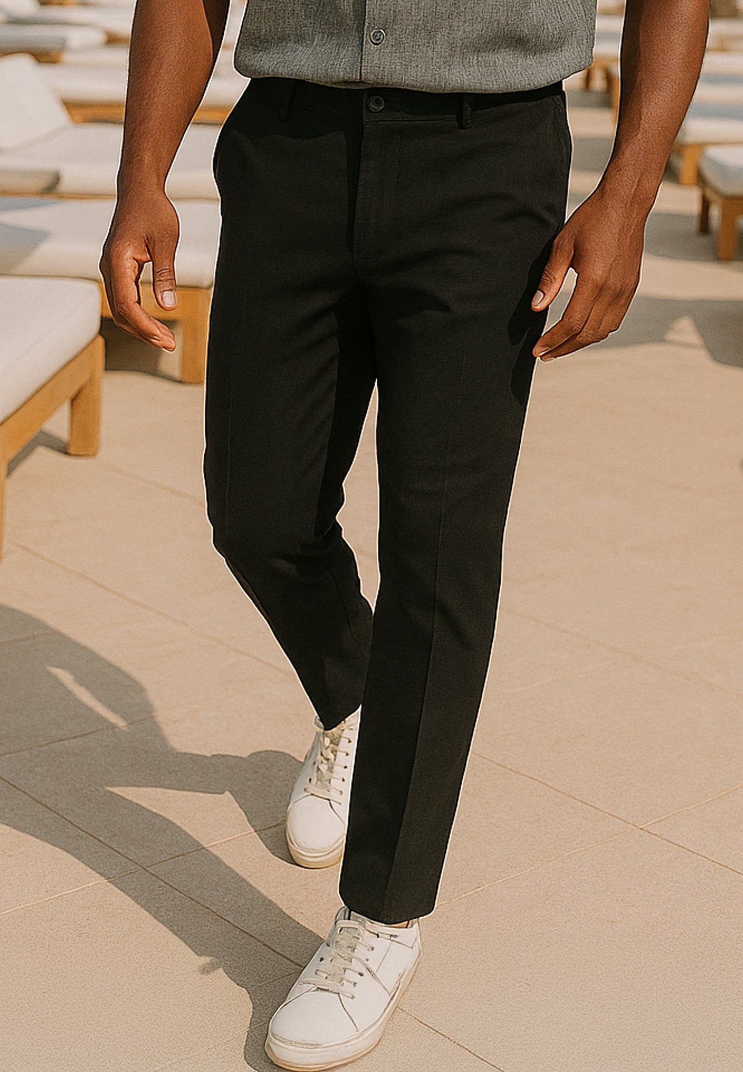MARBELLA LIGHTWEIGHT HOLIDAY CHINOS JET BLACK