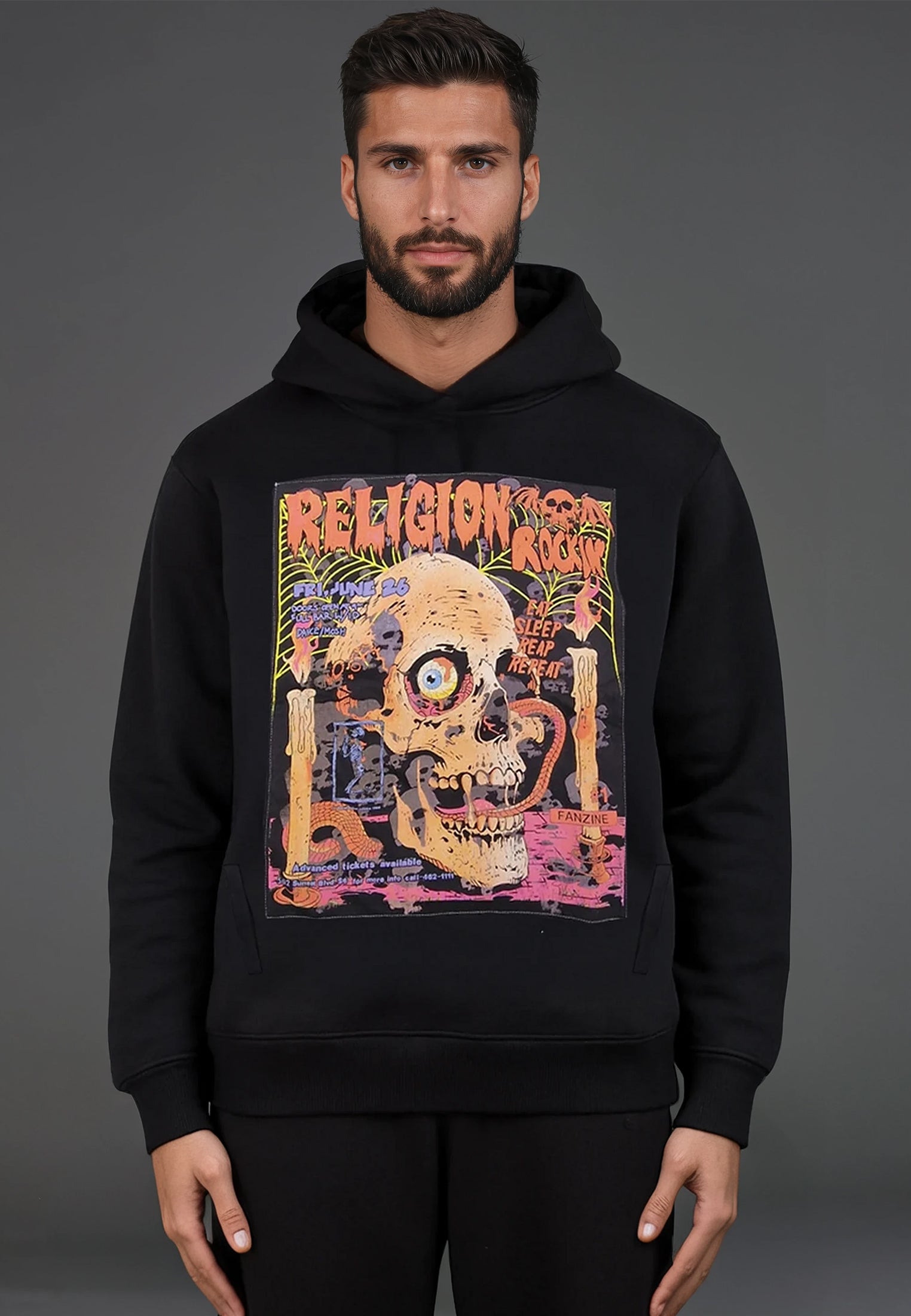 RELIGION ROCKING HOODIE BLACK
