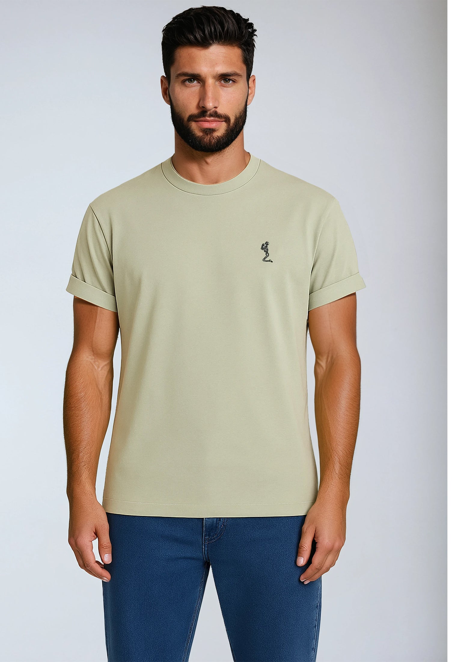 ESSENTIAL ROLLED CUFF T-SHIRT SOFT KHAKI