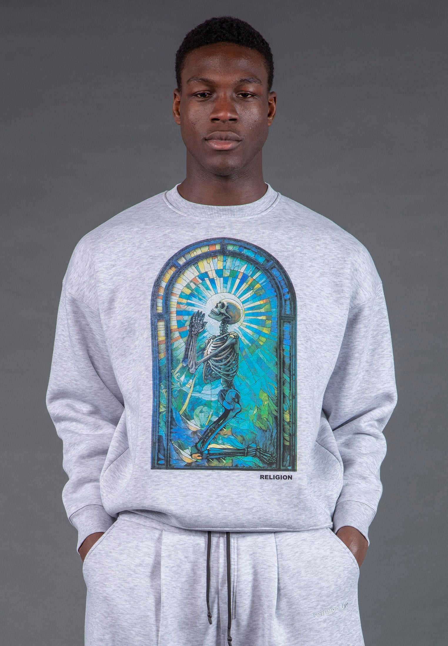 PSYCHEDELIC SWEAT LIGHT GREY MARL