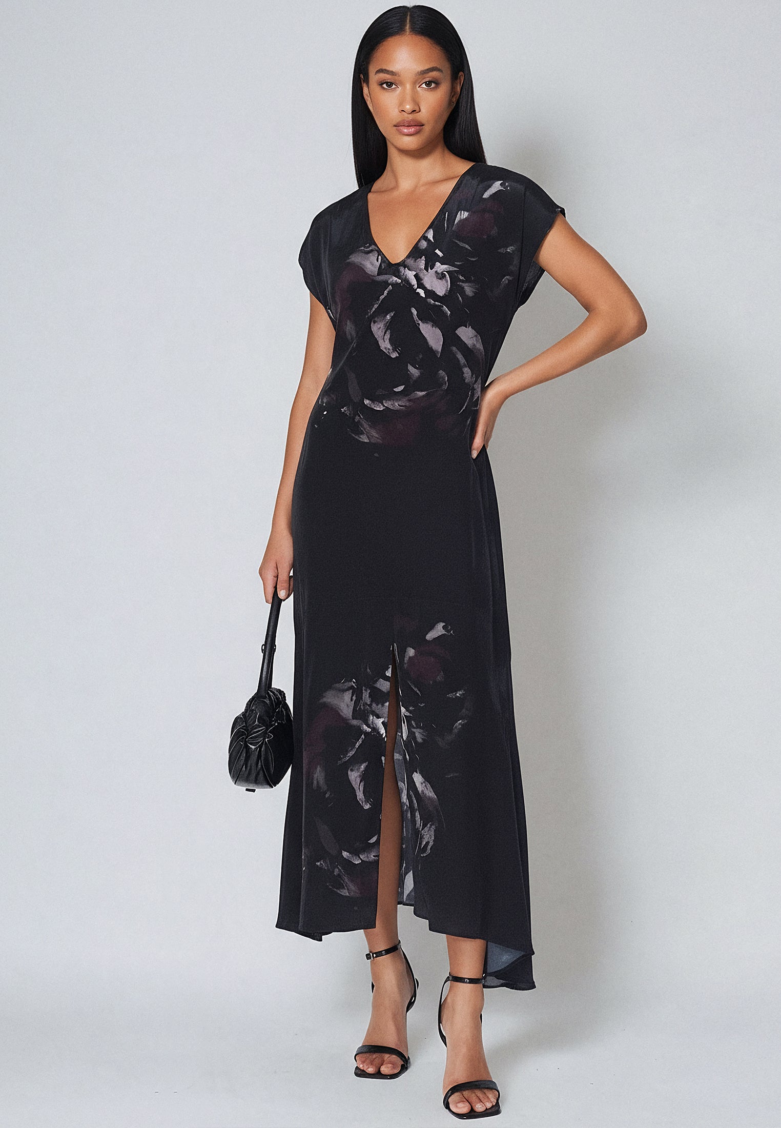 STRIKE MAXI DRESS RADIANT GUNMETAL