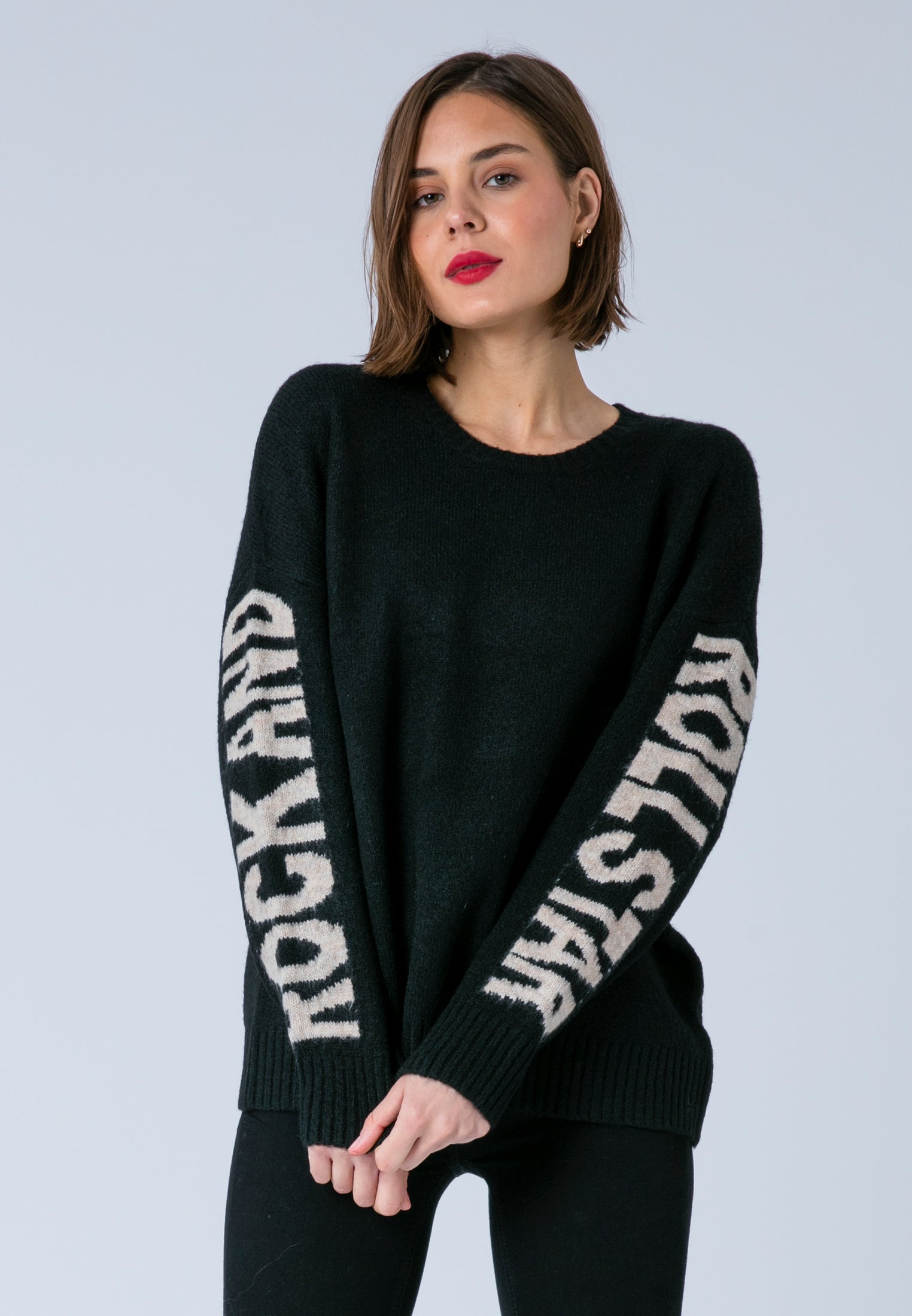 ROCK & ROLL JUMPER BLACK & NUDE