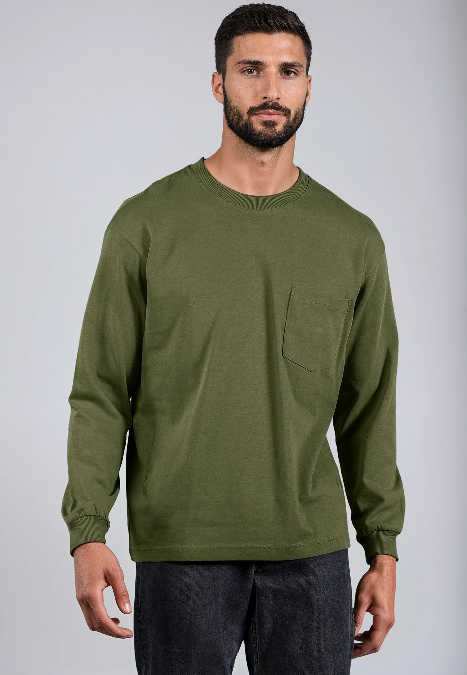 HEAVYWEIGHT LS POCKET T-SHIRT ARMY GREEN