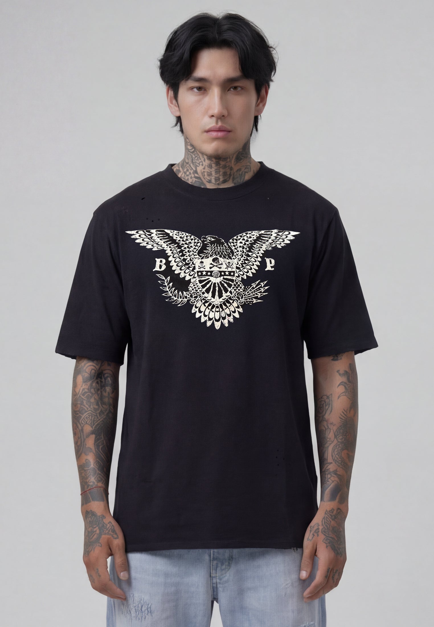 DISTRESSED EAGLE T-SHIRT BLACK