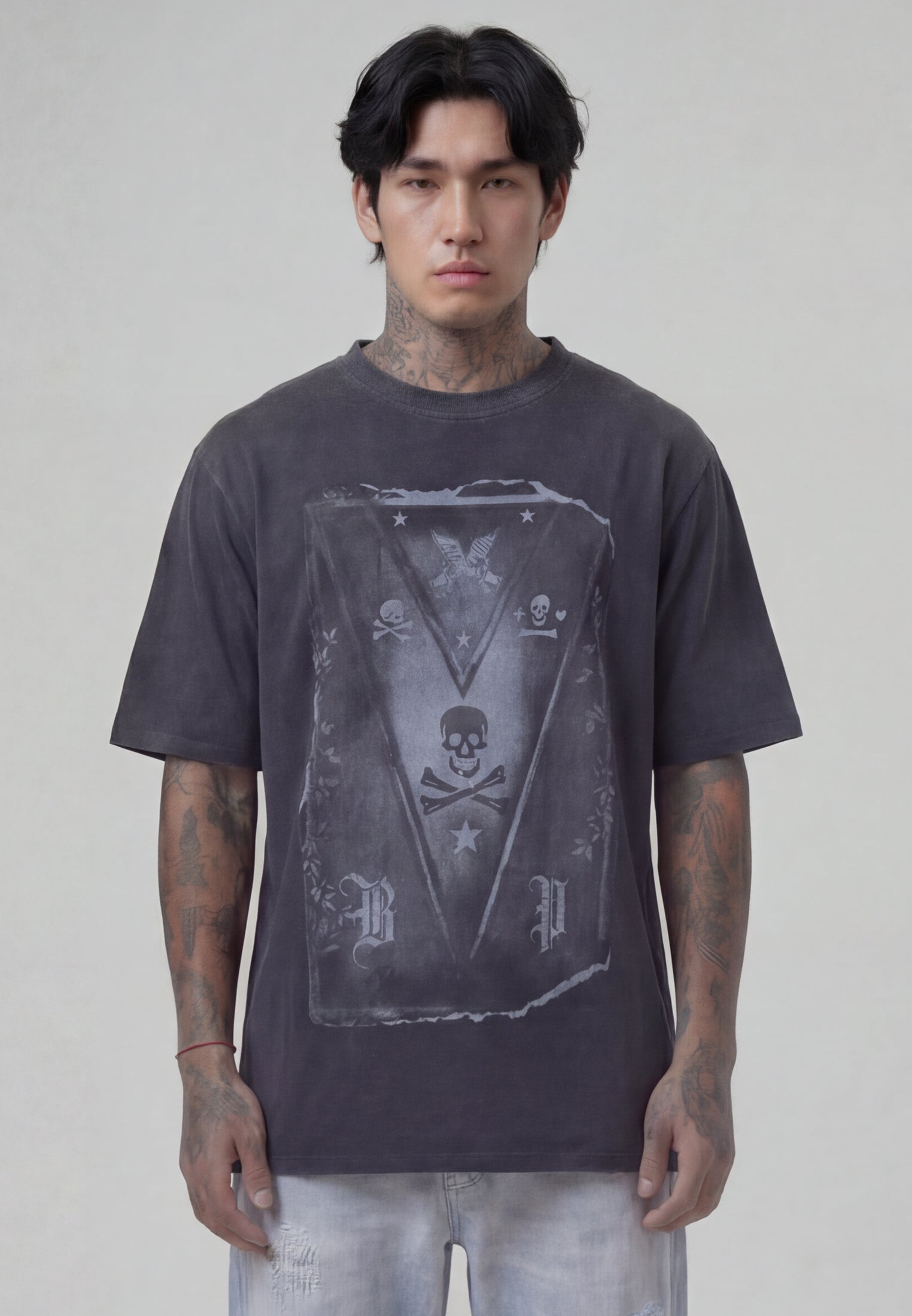 BP PLAYING CARD T-SHIRT VINTAGE BLACK