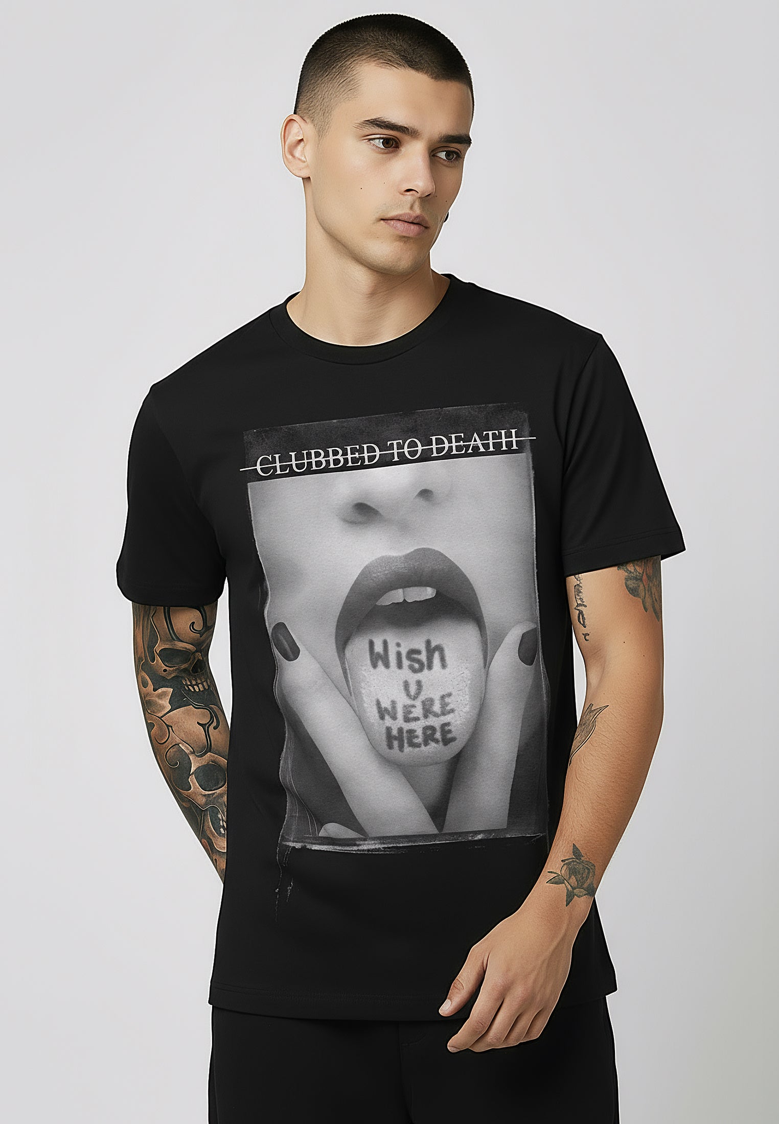 WISH YOU WERE HERE T-SHIRT JET BLACK