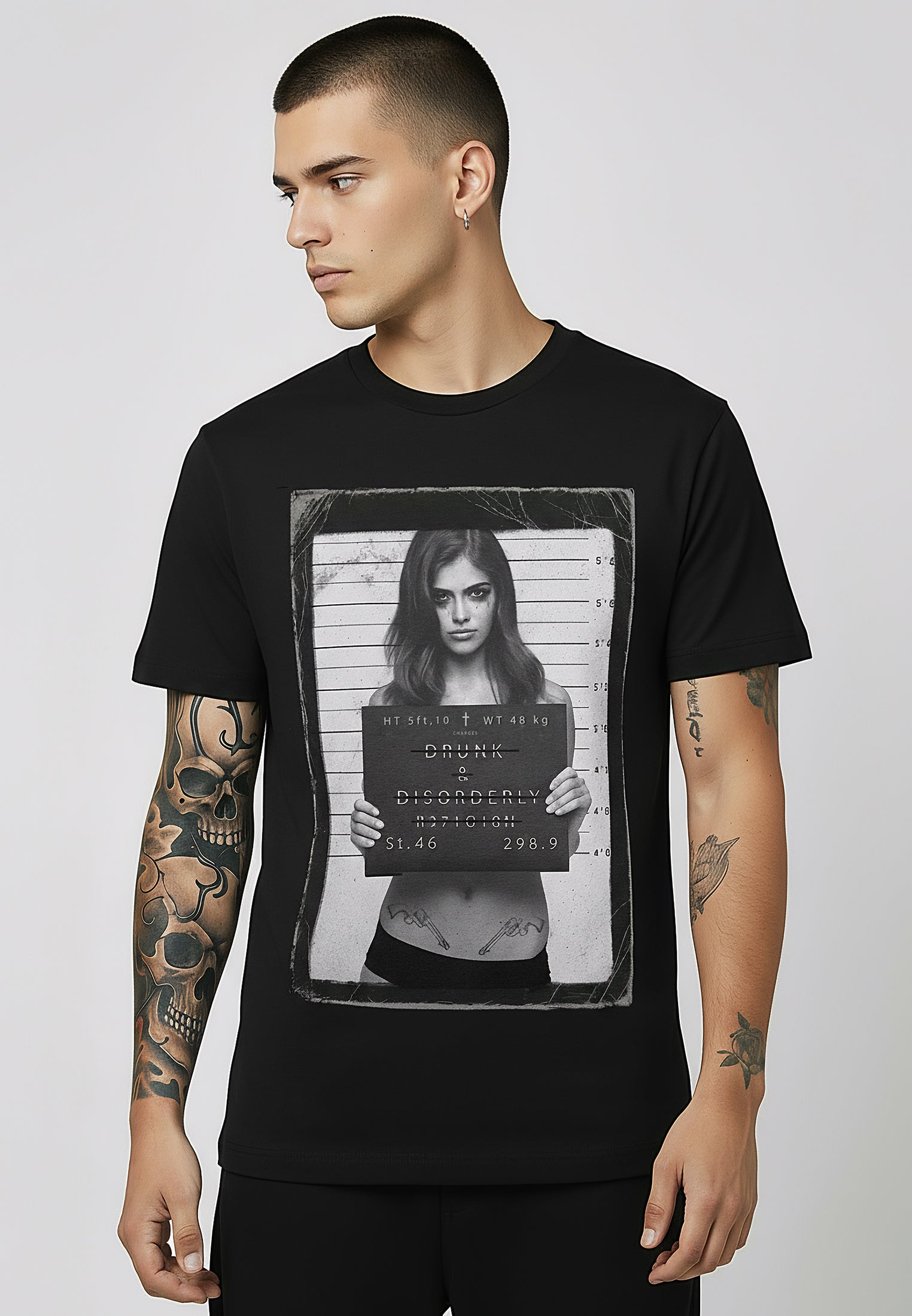 DRUNK & DISORDERLY T-SHIRT JET BLACK