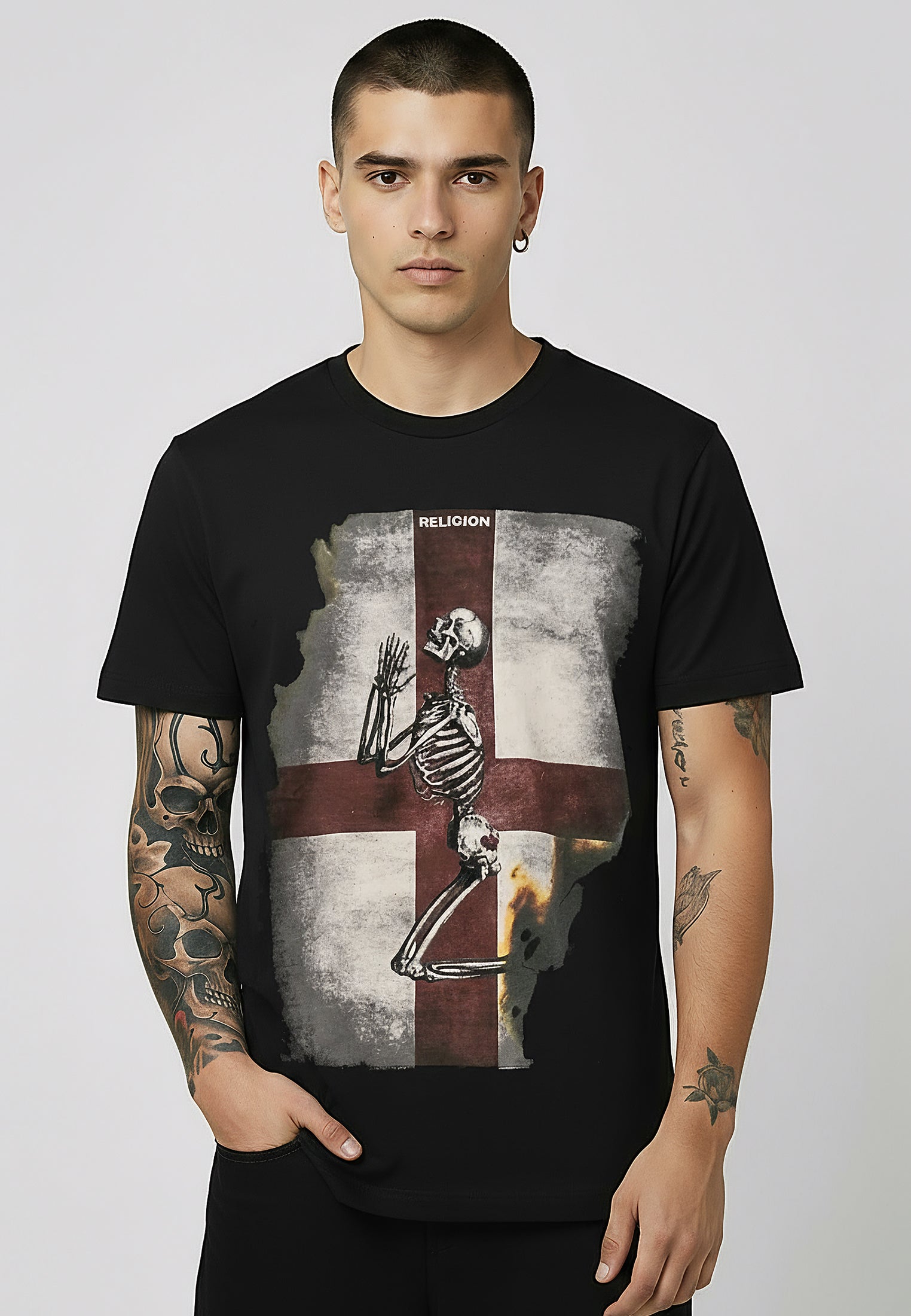 ENGLAND SKELETON T-SHIRT JET BLACK