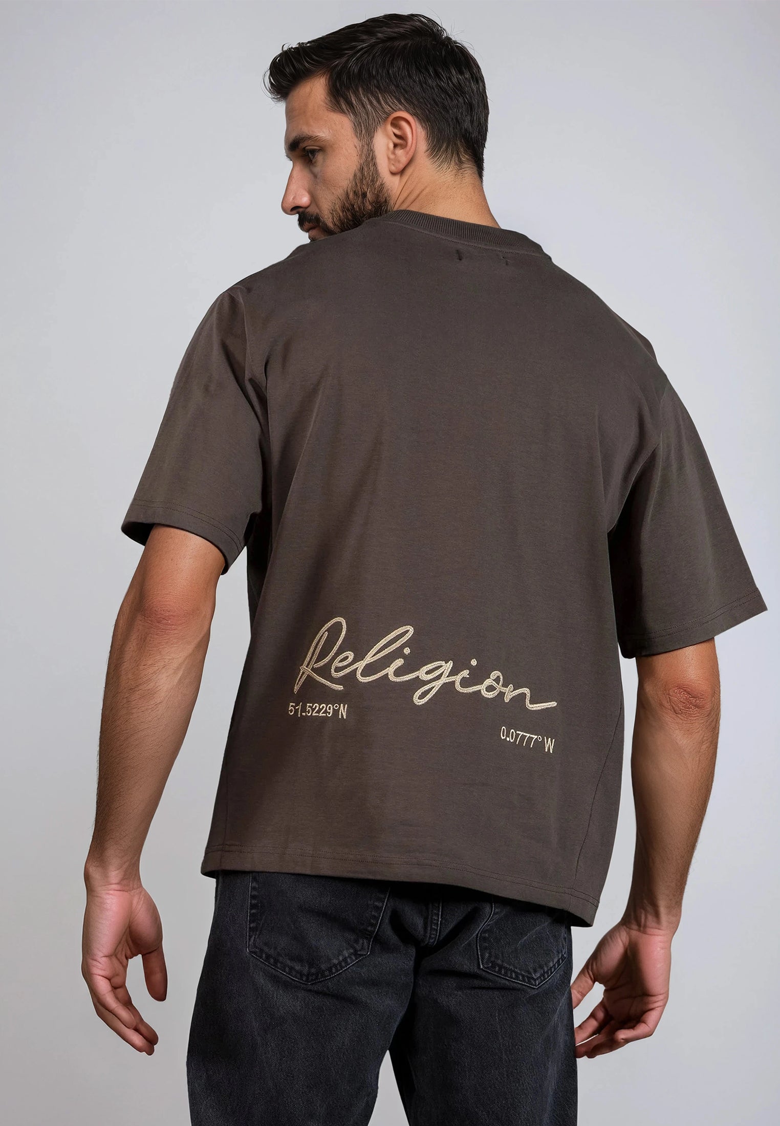 OVERSIZED HEAVY EMBRO T-SHIRT DESERT TAUPE