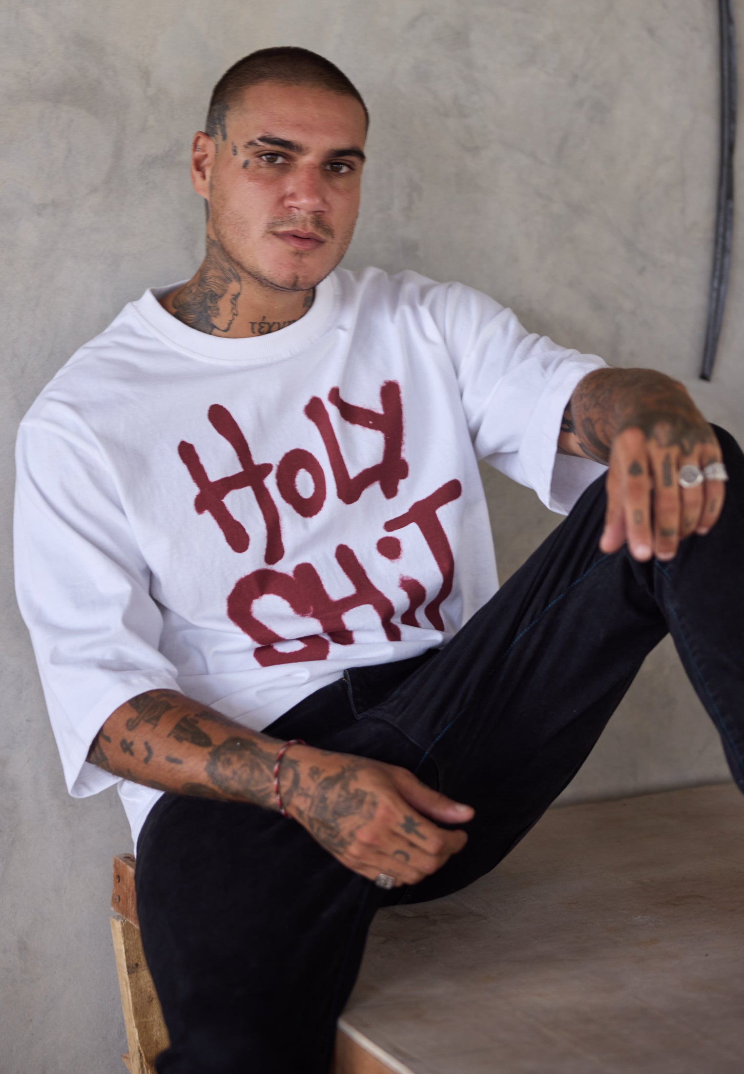 HOLY SHIT OVERSIZED T-SHIRT WHITE