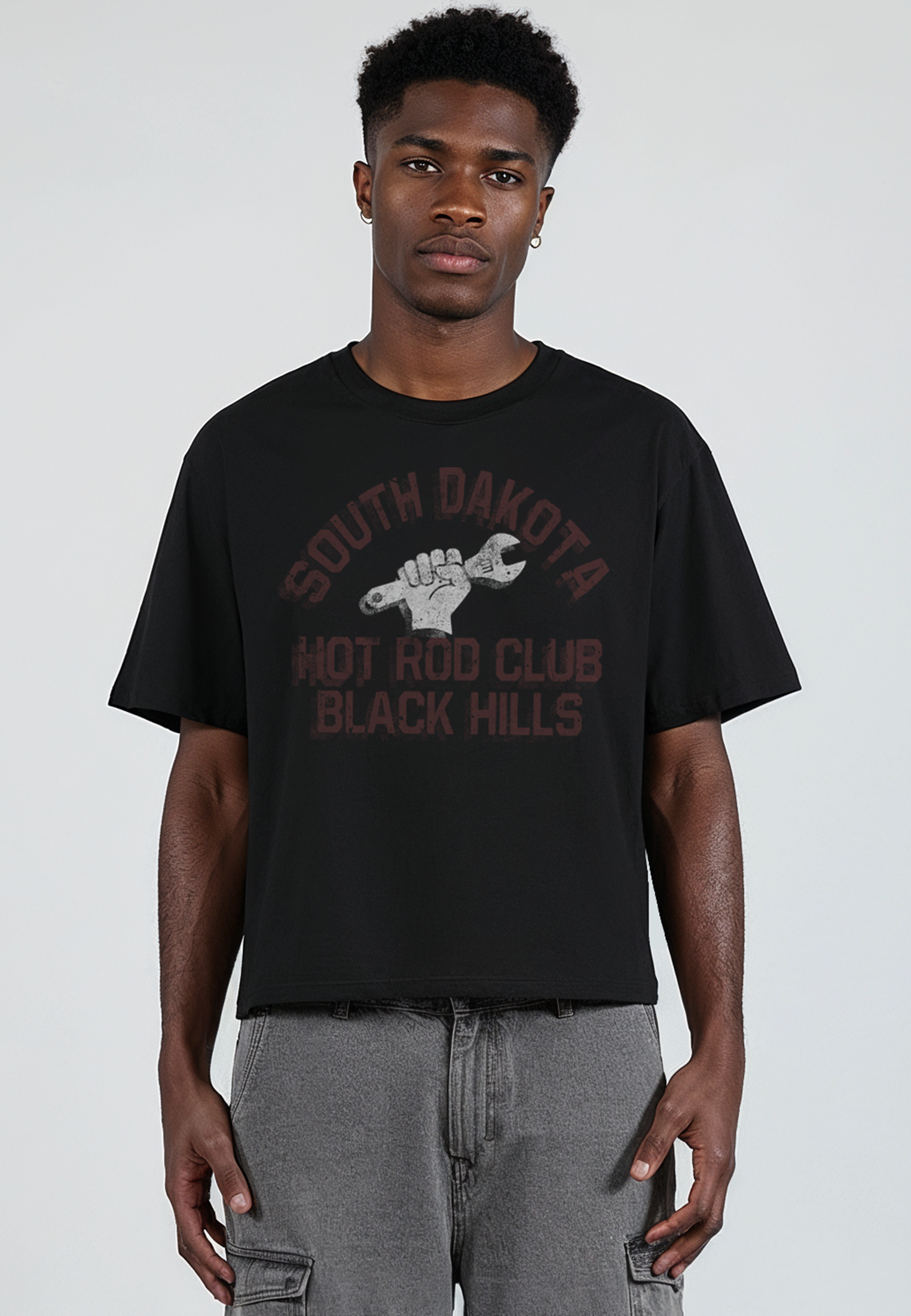 SOUTH DAKOTA CROP T-SHIRT BLACK