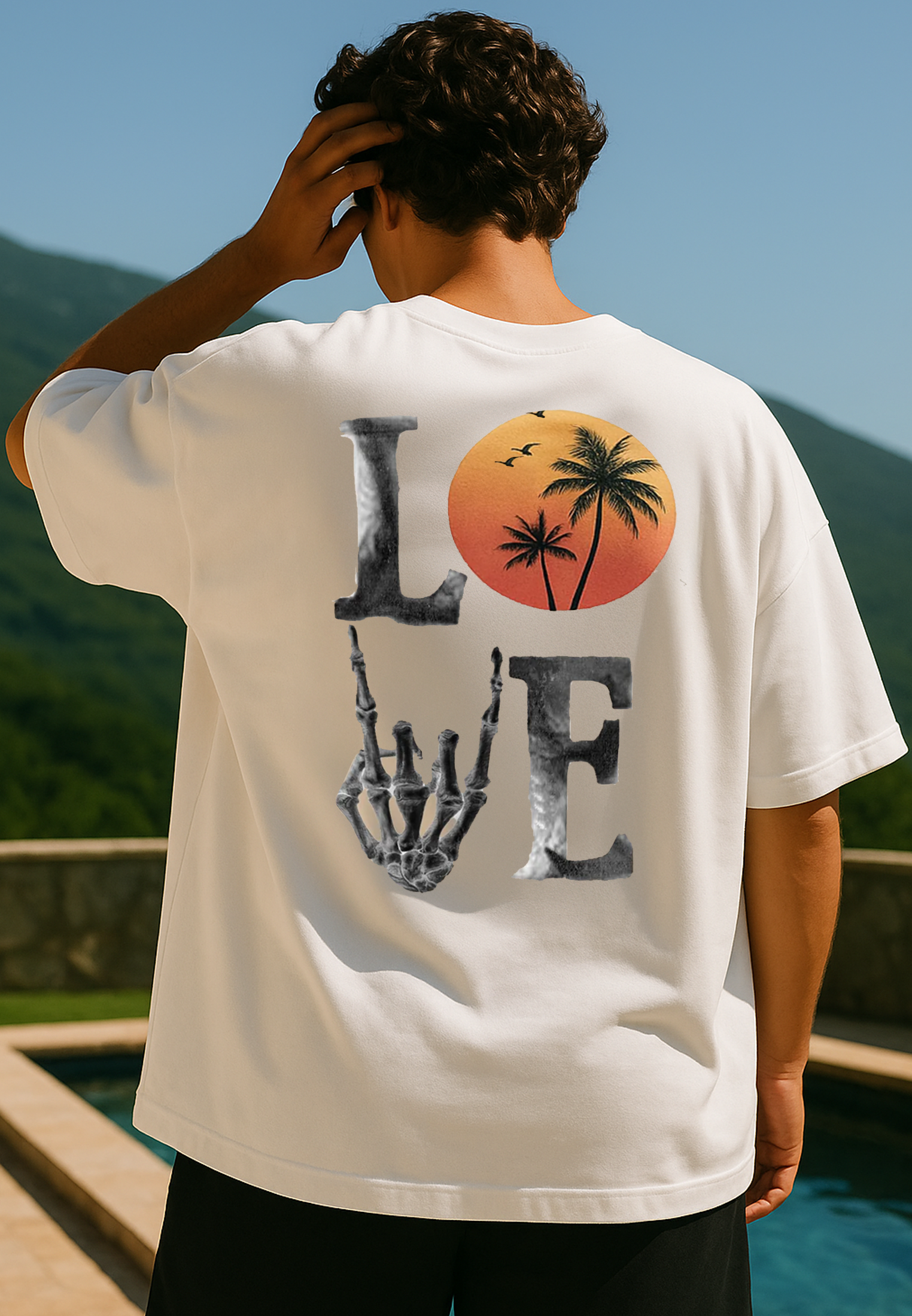 SUMMER LOVE OVERSIZED T-SHIRT OFF WHITE
